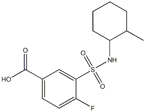 4-fluoro-3-[(2-methylcyclohexyl)sulfamoyl]benzoic acid,,结构式
