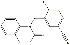 4-fluoro-3-[(2-oxo-3,4-dihydroquinolin-1(2H)-yl)methyl]benzonitrile Structure