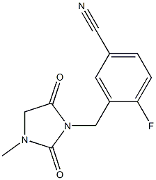 4-fluoro-3-[(3-methyl-2,5-dioxoimidazolidin-1-yl)methyl]benzonitrile Structure
