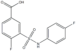 4-fluoro-3-[(4-fluorophenyl)sulfamoyl]benzoic acid 化学構造式