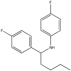 4-fluoro-N-[1-(4-fluorophenyl)pentyl]aniline Structure