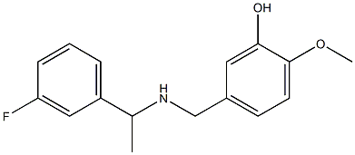 5-({[1-(3-fluorophenyl)ethyl]amino}methyl)-2-methoxyphenol Struktur