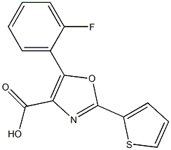 5-(2-fluorophenyl)-2-(thiophen-2-yl)-1,3-oxazole-4-carboxylic acid 结构式