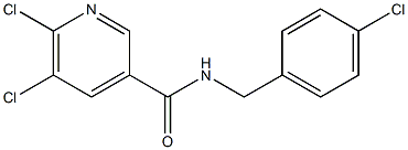 5,6-dichloro-N-[(4-chlorophenyl)methyl]pyridine-3-carboxamide Structure