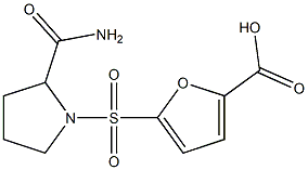 5-[(2-carbamoylpyrrolidine-1-)sulfonyl]furan-2-carboxylic acid 化学構造式