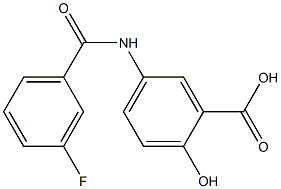 5-[(3-fluorobenzoyl)amino]-2-hydroxybenzoic acid Struktur