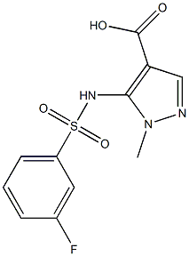 5-{[(3-fluorophenyl)sulfonyl]amino}-1-methyl-1H-pyrazole-4-carboxylic acid Struktur