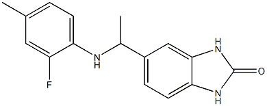 5-{1-[(2-fluoro-4-methylphenyl)amino]ethyl}-2,3-dihydro-1H-1,3-benzodiazol-2-one Structure