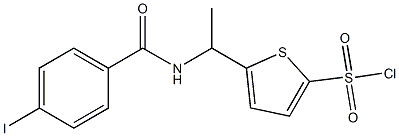 5-{1-[(4-iodophenyl)formamido]ethyl}thiophene-2-sulfonyl chloride Struktur