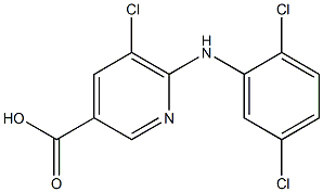 5-chloro-6-[(2,5-dichlorophenyl)amino]pyridine-3-carboxylic acid Struktur