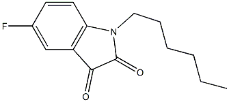 5-fluoro-1-hexyl-2,3-dihydro-1H-indole-2,3-dione 结构式