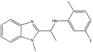 5-fluoro-2-methyl-N-[1-(1-methyl-1H-1,3-benzodiazol-2-yl)ethyl]aniline Struktur