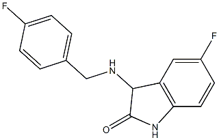 5-fluoro-3-{[(4-fluorophenyl)methyl]amino}-2,3-dihydro-1H-indol-2-one Struktur