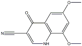 6,8-dimethoxy-4-oxo-1,4-dihydroquinoline-3-carbonitrile Struktur