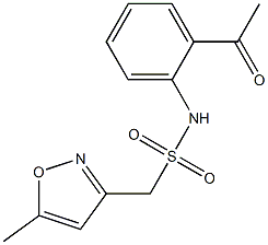 N-(2-acetylphenyl)-1-(5-methyl-1,2-oxazol-3-yl)methanesulfonamide 化学構造式