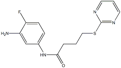 N-(3-amino-4-fluorophenyl)-4-(pyrimidin-2-ylsulfanyl)butanamide Struktur