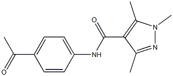 N-(4-acetylphenyl)-1,3,5-trimethyl-1H-pyrazole-4-carboxamide Struktur