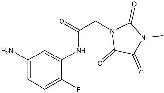 N-(5-amino-2-fluorophenyl)-2-(3-methyl-2,4,5-trioxoimidazolidin-1-yl)acetamide Struktur