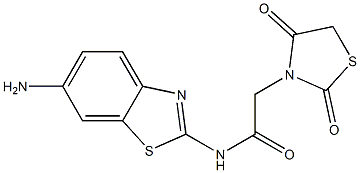N-(6-amino-1,3-benzothiazol-2-yl)-2-(2,4-dioxo-1,3-thiazolidin-3-yl)acetamide Struktur