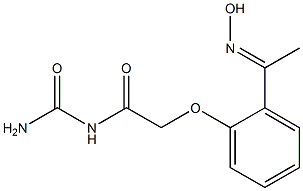 N-(aminocarbonyl)-2-{2-[(1E)-N-hydroxyethanimidoyl]phenoxy}acetamide Struktur