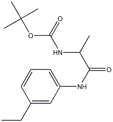 tert-butyl 2-[(3-ethylphenyl)amino]-1-methyl-2-oxoethylcarbamate Struktur
