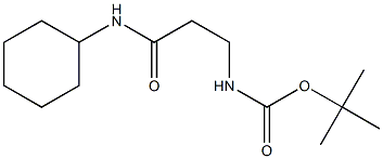tert-butyl 3-(cyclohexylamino)-3-oxopropylcarbamate Struktur