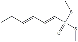 1,1-二甲硫基反、反-2,4-庚二烯醛,,结构式