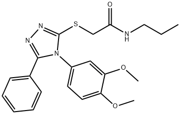 Acetamide,  2-[[4-(3,4-dimethoxyphenyl)-5-phenyl-4H-1,2,4-triazol-3-yl]thio]-N-propyl- Structure