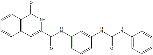 3-Isoquinolinecarboxamide,  1,2-dihydro-1-oxo-N-[3-[[(phenylamino)carbonyl]amino]phenyl]- Structure