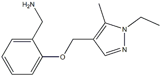 Benzenemethanamine,  2-[(1-ethyl-5-methyl-1H-pyrazol-4-yl)methoxy]-,,结构式