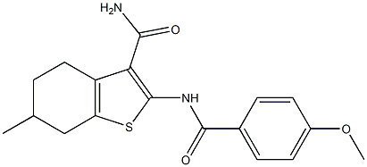 2-[(4-methoxybenzoyl)amino]-6-methyl-4,5,6,7-tetrahydro-1-benzothiophene-3-carboxamide
