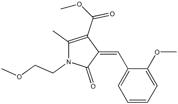 methyl 4-(2-methoxybenzylidene)-1-(2-methoxyethyl)-2-methyl-5-oxo-4,5-dihydro-1H-pyrrole-3-carboxylate Structure