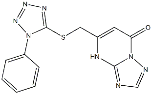 5-{[(1-phenyl-1H-tetraazol-5-yl)thio]methyl}[1,2,4]triazolo[1,5-a]pyrimidin-7(4H)-one Struktur