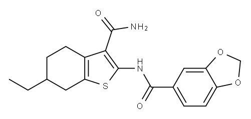 N-[3-(aminocarbonyl)-6-ethyl-4,5,6,7-tetrahydro-1-benzothien-2-yl]-1,3-benzodioxole-5-carboxamide