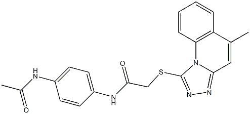 N-[4-(acetylamino)phenyl]-2-[(5-methyl[1,2,4]triazolo[4,3-a]quinolin-1-yl)sulfanyl]acetamide Struktur
