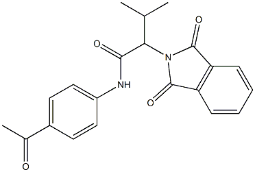 N-(4-acetylphenyl)-2-(1,3-dioxo-1,3-dihydro-2H-isoindol-2-yl)-3-methylbutanamide 结构式