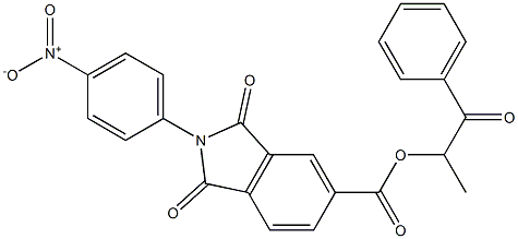 1-methyl-2-oxo-2-phenylethyl 2-{4-nitrophenyl}-1,3-dioxo-5-isoindolinecarboxylate Structure