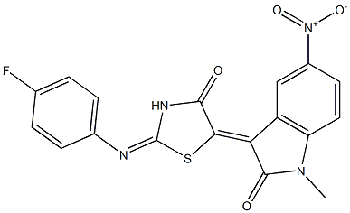 3-{2-[(4-fluorophenyl)imino]-4-oxo-1,3-thiazolidin-5-ylidene}-5-nitro-1-methyl-1,3-dihydro-2H-indol-2-one Structure