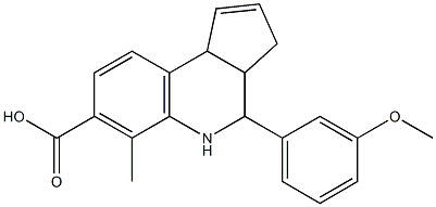 4-(3-methoxyphenyl)-6-methyl-3a,4,5,9b-tetrahydro-3H-cyclopenta[c]quinoline-7-carboxylic acid Struktur