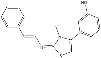 benzaldehyde (4-(3-hydroxyphenyl)-3-methyl-1,3-thiazol-2(3H)-ylidene)hydrazone Structure