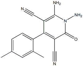 1,6-diamino-4-(2,4-dimethylphenyl)-2-oxo-1,2-dihydropyridine-3,5-dicarbonitrile Structure