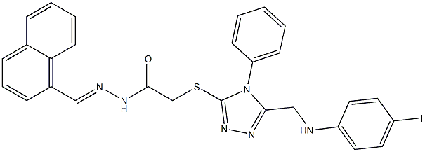 2-({5-[(4-iodoanilino)methyl]-4-phenyl-4H-1,2,4-triazol-3-yl}sulfanyl)-N'-(1-naphthylmethylene)acetohydrazide