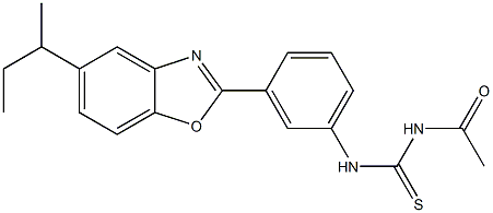 N-acetyl-N'-[3-(5-sec-butyl-1,3-benzoxazol-2-yl)phenyl]thiourea Struktur
