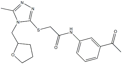 N-(3-acetylphenyl)-2-{[5-methyl-4-(tetrahydro-2-furanylmethyl)-4H-1,2,4-triazol-3-yl]sulfanyl}acetamide Struktur