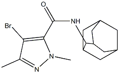 N-(2-adamantyl)-4-bromo-1,3-dimethyl-1H-pyrazole-5-carboxamide Struktur
