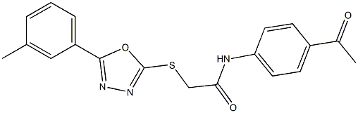 N-(4-acetylphenyl)-2-{[5-(3-methylphenyl)-1,3,4-oxadiazol-2-yl]sulfanyl}acetamide Structure