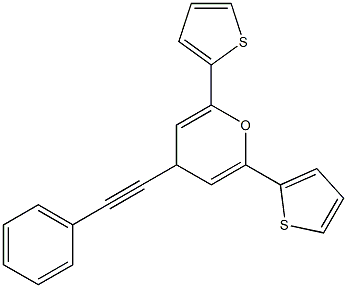 4-(phenylethynyl)-2,6-di(2-thienyl)-4H-pyran 结构式
