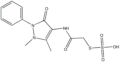 S-{2-[(1,5-dimethyl-3-oxo-2-phenyl-2,3-dihydro-1H-pyrazol-4-yl)amino]-2-oxoethyl} hydrogen thiosulfate 化学構造式