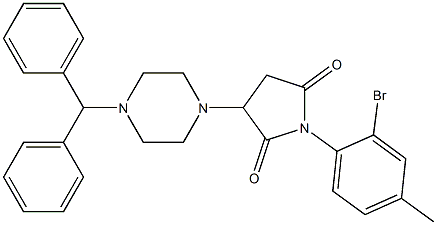 3-(4-benzhydryl-1-piperazinyl)-1-(2-bromo-4-methylphenyl)-2,5-pyrrolidinedione
