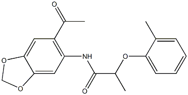 N-(6-acetyl-1,3-benzodioxol-5-yl)-2-(2-methylphenoxy)propanamide Structure